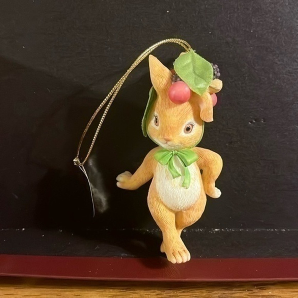 Heirloom ornament  Berry lovely bonnet - rabbit with fruit hat